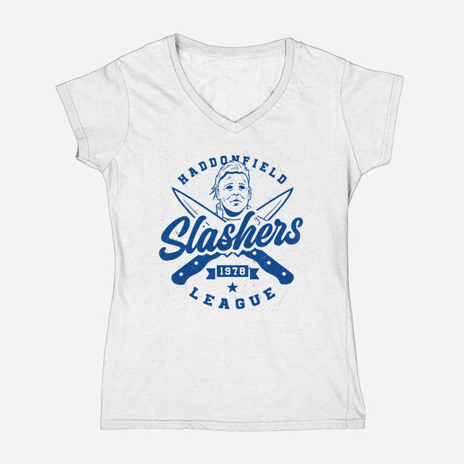 Haddonfield League-Womens-V-Neck-Tee-Getsousa!