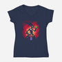 Demon Boss-Womens-V-Neck-Tee-Vallina84