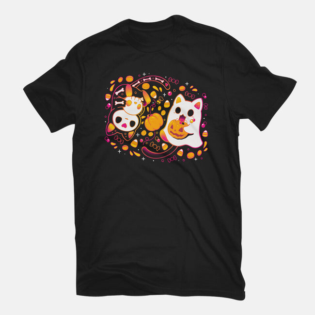 Halloween Kittens-Womens-Basic-Tee-Vallina84