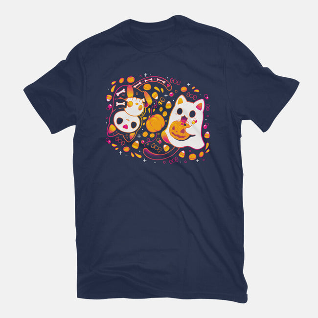 Halloween Kittens-Womens-Basic-Tee-Vallina84