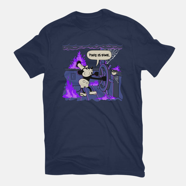 This Is Spooky But Fine-Womens-Fitted-Tee-rocketman_art