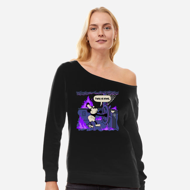 This Is Spooky But Fine-Womens-Off Shoulder-Sweatshirt-rocketman_art