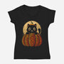 Pawmpkin-Womens-V-Neck-Tee-erion_designs