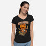 Skateboard Trickster-Womens-V-Neck-Tee-palmstreet