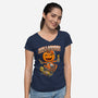 Skateboard Trickster-Womens-V-Neck-Tee-palmstreet