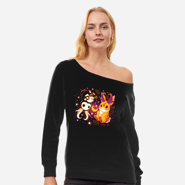 Halloween Jackalope-Womens-Off Shoulder-Sweatshirt-Vallina84