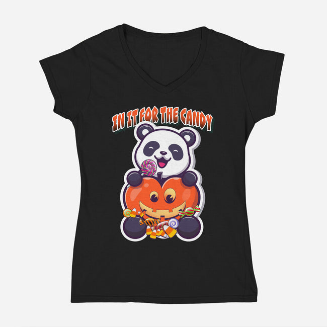 Just In It For The Candy-Womens-V-Neck-Tee-palmstreet