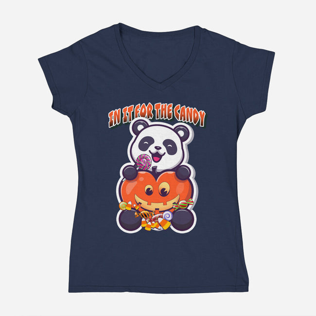 Just In It For The Candy-Womens-V-Neck-Tee-palmstreet