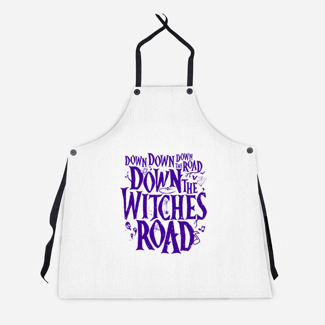 Down The Witches Road-Unisex-Kitchen-Apron-teesgeex