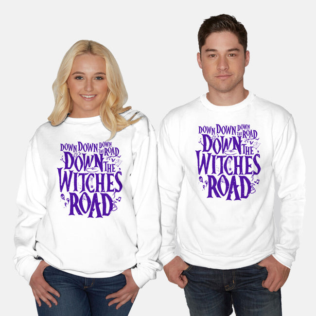 Down The Witches Road-Unisex-Crew Neck-Sweatshirt-teesgeex