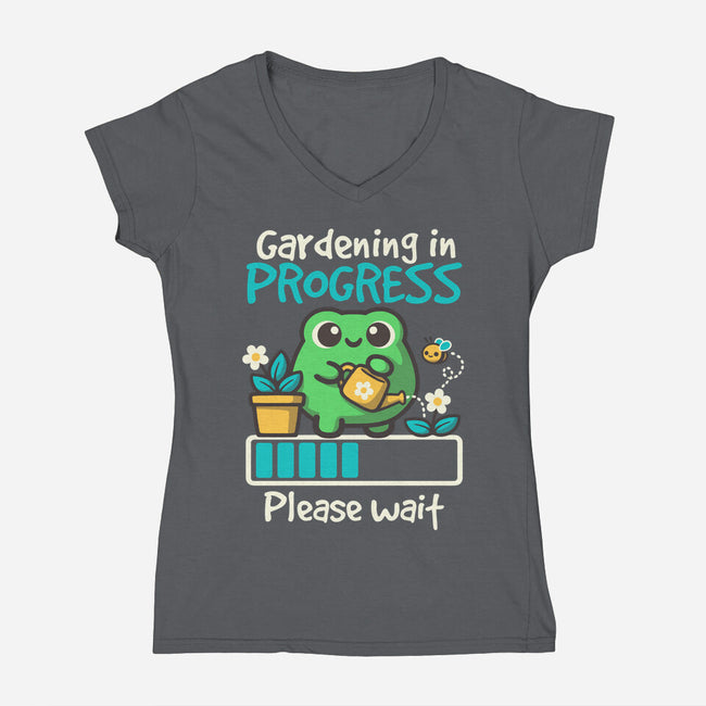 Gardening In Progress-Womens-V-Neck-Tee-NemiMakeit