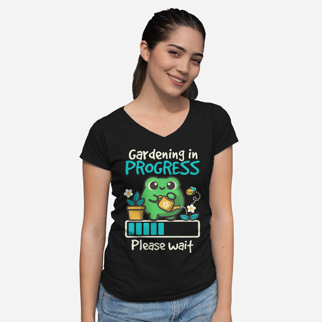 Gardening In Progress-Womens-V-Neck-Tee-NemiMakeit