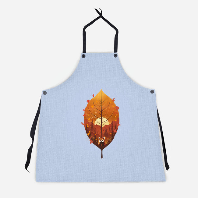 Red Leaf Panda-Unisex-Kitchen-Apron-dandingeroz