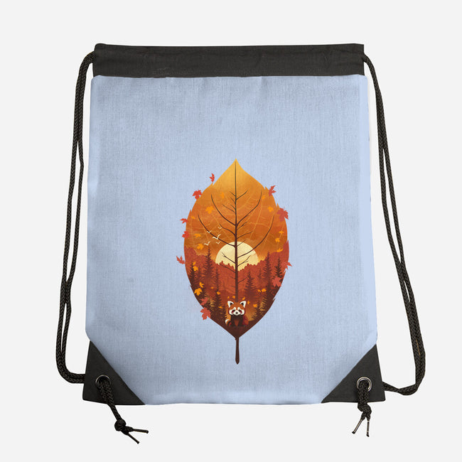 Red Leaf Panda-None-Drawstring-Bag-dandingeroz