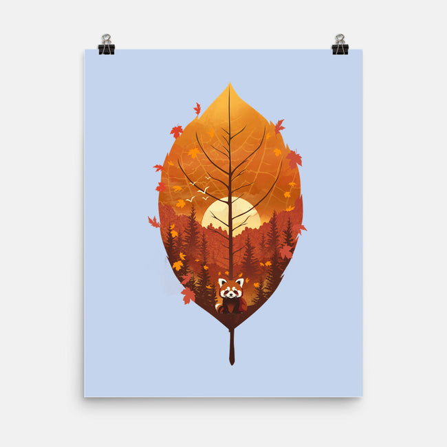 Red Leaf Panda-None-Matte-Poster-dandingeroz