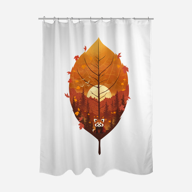 Red Leaf Panda-None-Polyester-Shower Curtain-dandingeroz