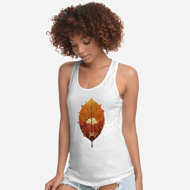 Red Leaf Panda-Womens-Racerback-Tank-dandingeroz