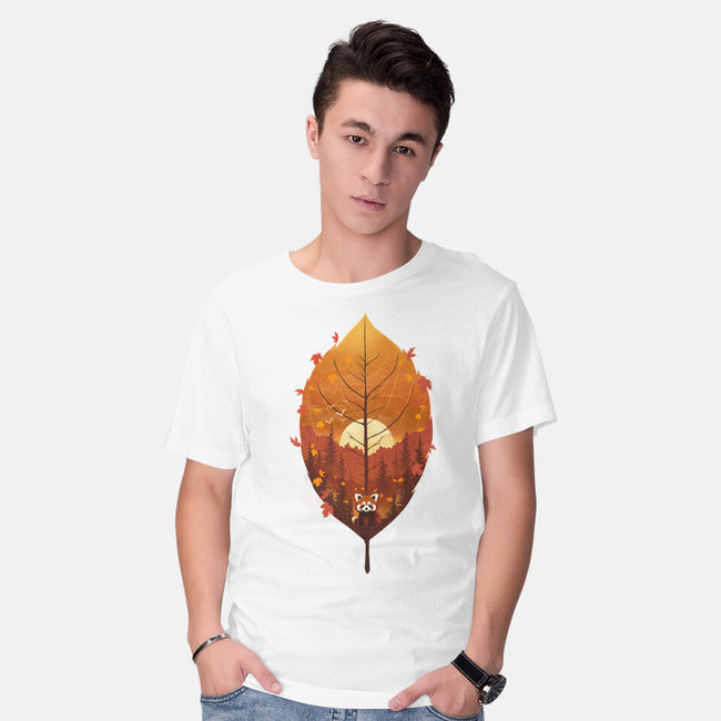 Red Leaf Panda-Mens-Basic-Tee-dandingeroz