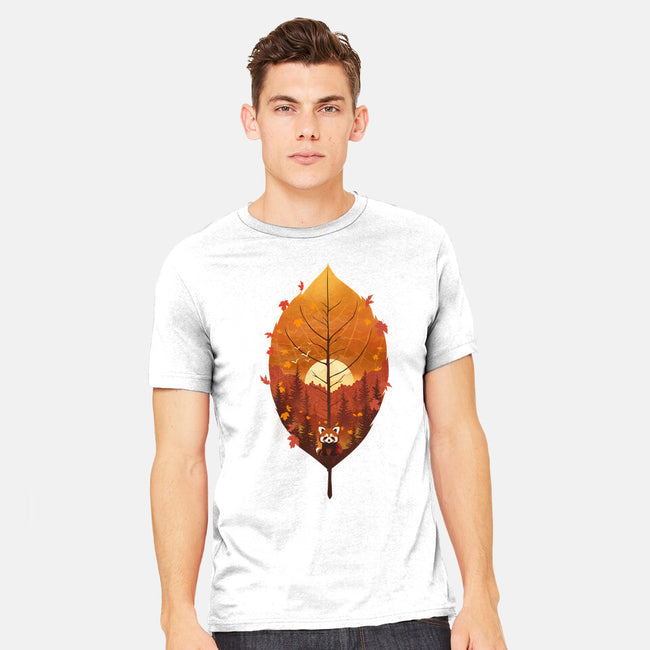 Red Leaf Panda-Mens-Heavyweight-Tee-dandingeroz