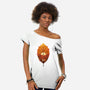 Red Leaf Panda-Womens-Off Shoulder-Tee-dandingeroz