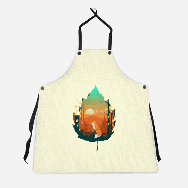 Red Leaf Fox-Unisex-Kitchen-Apron-dandingeroz