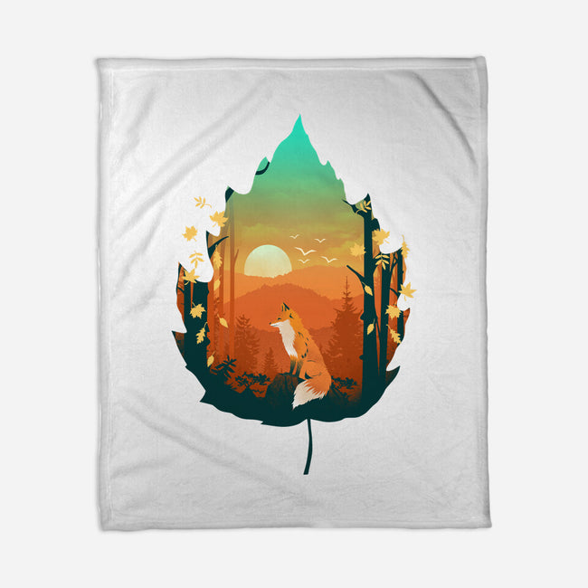 Red Leaf Fox-None-Fleece-Blanket-dandingeroz