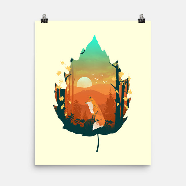 Red Leaf Fox-None-Matte-Poster-dandingeroz