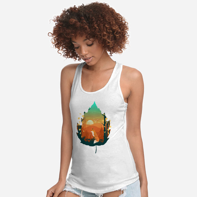 Red Leaf Fox-Womens-Racerback-Tank-dandingeroz