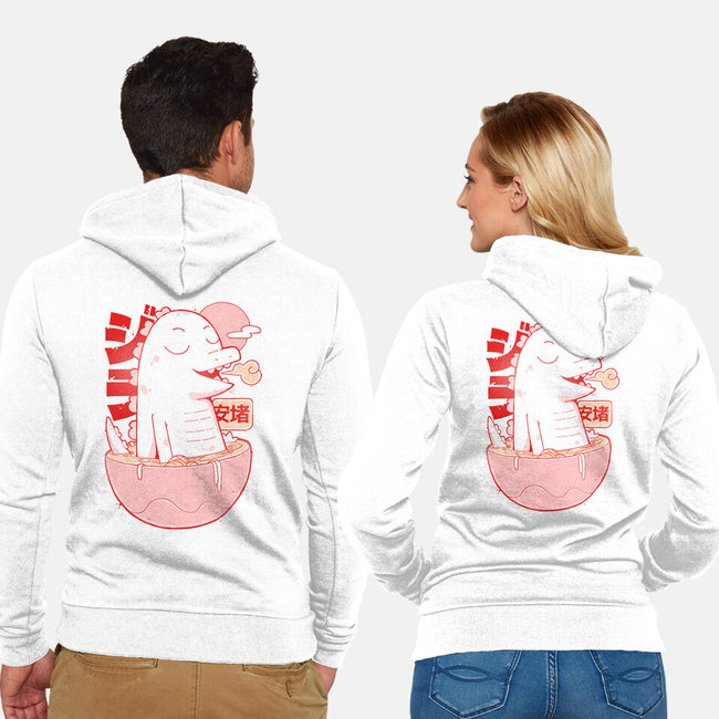 Ramen Dino-Unisex-Zip-Up-Sweatshirt-Kabuto Studio