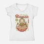 Lil Cactus Ramen-Womens-V-Neck-Tee-LAGELANTEE