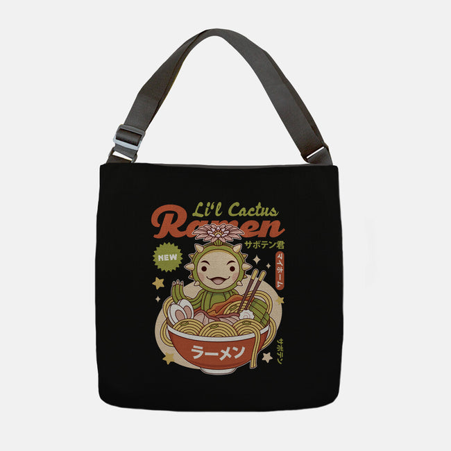 Lil Cactus Ramen-None-Adjustable Tote-Bag-LAGELANTEE