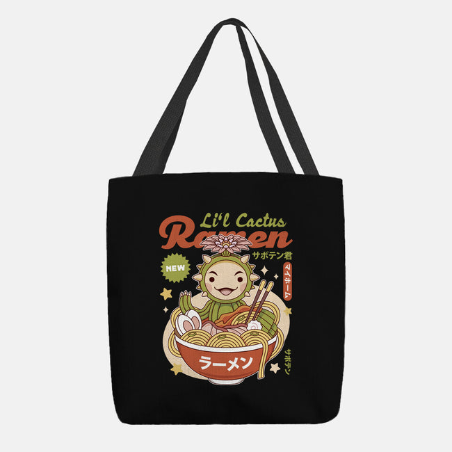 Lil Cactus Ramen-None-Basic Tote-Bag-LAGELANTEE