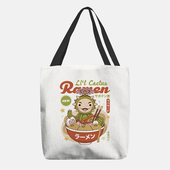 Lil Cactus Ramen-None-Basic Tote-Bag-LAGELANTEE