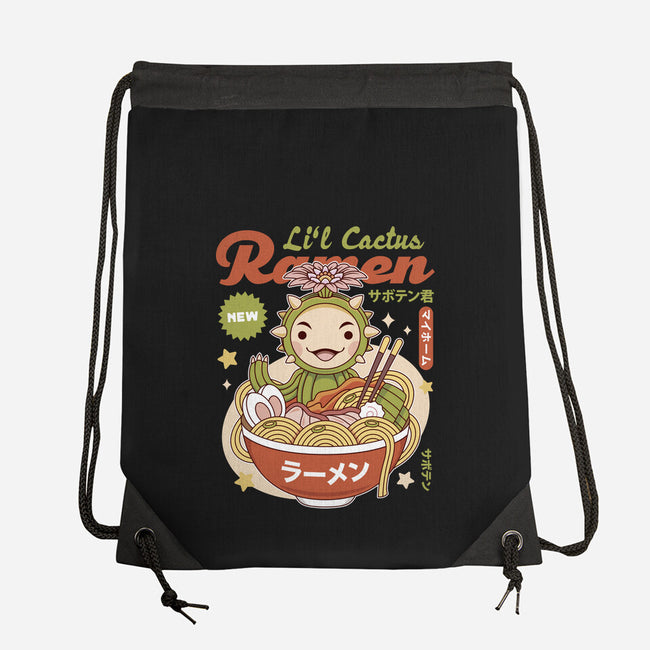 Lil Cactus Ramen-None-Drawstring-Bag-LAGELANTEE