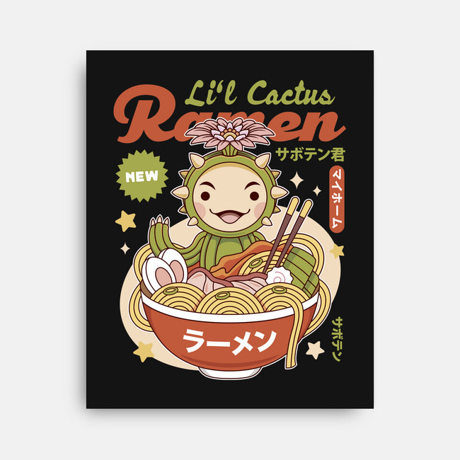 Lil Cactus Ramen-None-Stretched-Canvas-LAGELANTEE