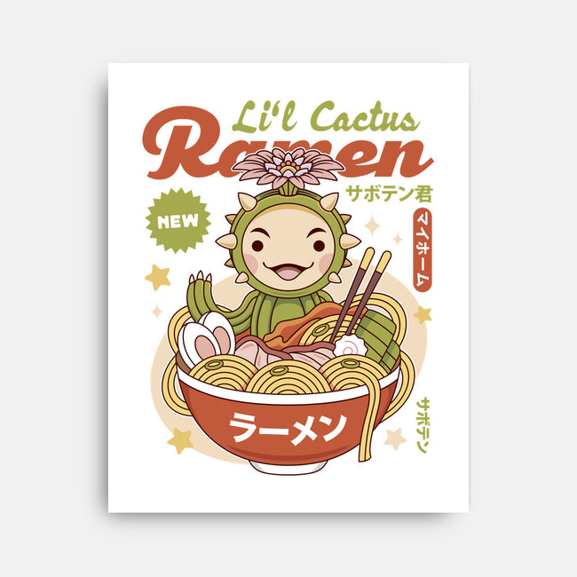 Lil Cactus Ramen-None-Stretched-Canvas-LAGELANTEE