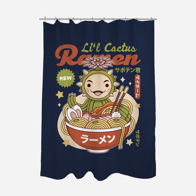 Lil Cactus Ramen-None-Polyester-Shower Curtain-LAGELANTEE