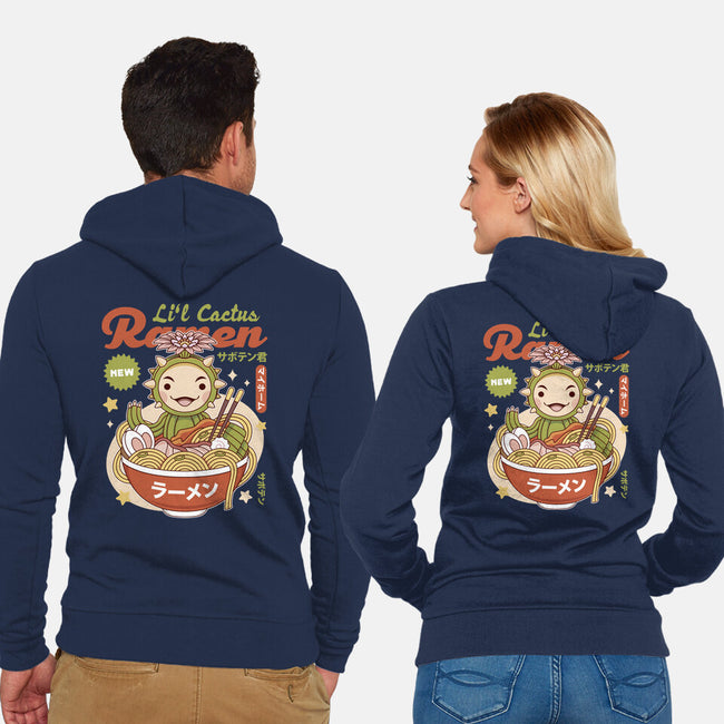 Lil Cactus Ramen-Unisex-Zip-Up-Sweatshirt-LAGELANTEE