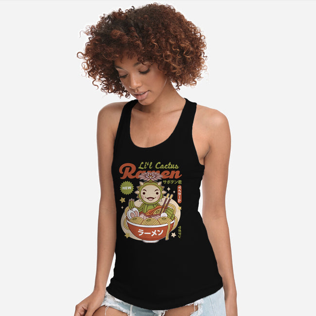 Lil Cactus Ramen-Womens-Racerback-Tank-LAGELANTEE