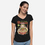 Lil Cactus Ramen-Womens-V-Neck-Tee-LAGELANTEE