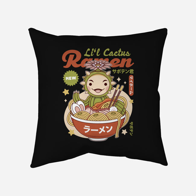 Lil Cactus Ramen-None-Removable Cover w Insert-Throw Pillow-LAGELANTEE