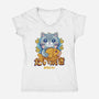 Cat And Taiyaki Kawaii-Womens-V-Neck-Tee-LAGELANTEE