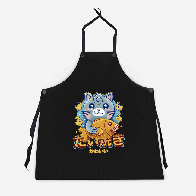 Cat And Taiyaki Kawaii-Unisex-Kitchen-Apron-LAGELANTEE