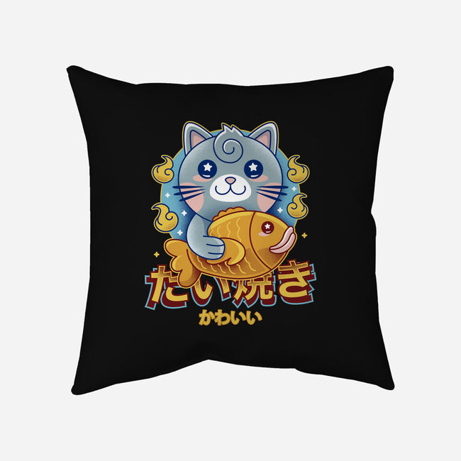 Cat And Taiyaki Kawaii-None-Removable Cover w Insert-Throw Pillow-LAGELANTEE