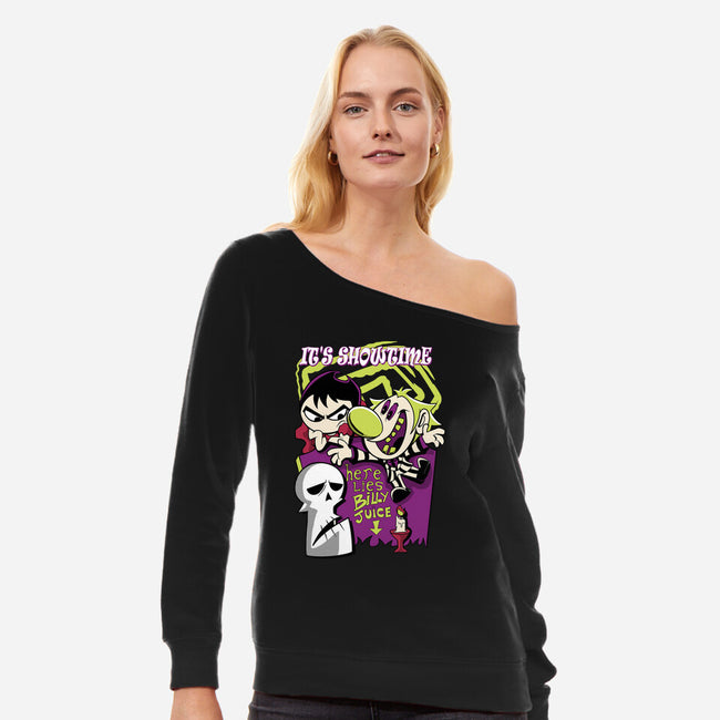 Billyjuice-Womens-Off Shoulder-Sweatshirt-Nihon Bunka