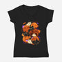 Halloween Party-Womens-V-Neck-Tee-ricolaa