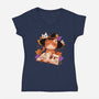 Cute Demons-Womens-V-Neck-Tee-ricolaa