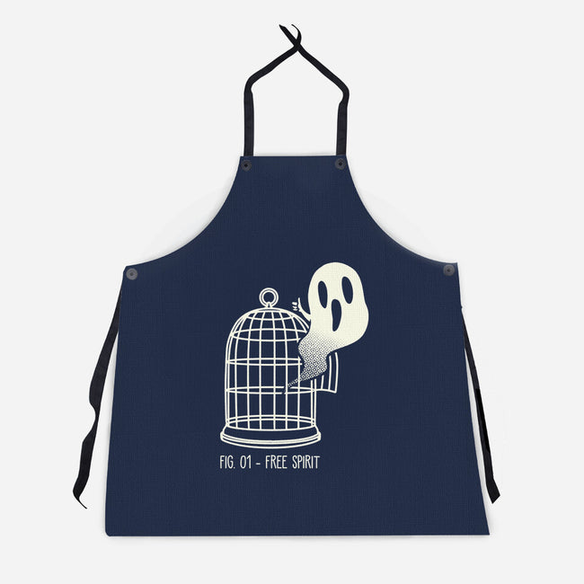 Free Spirit Funny Ghost-Unisex-Kitchen-Apron-tobefonseca