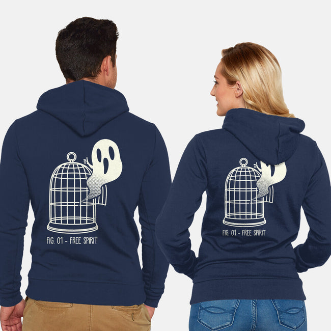 Free Spirit Funny Ghost-Unisex-Zip-Up-Sweatshirt-tobefonseca