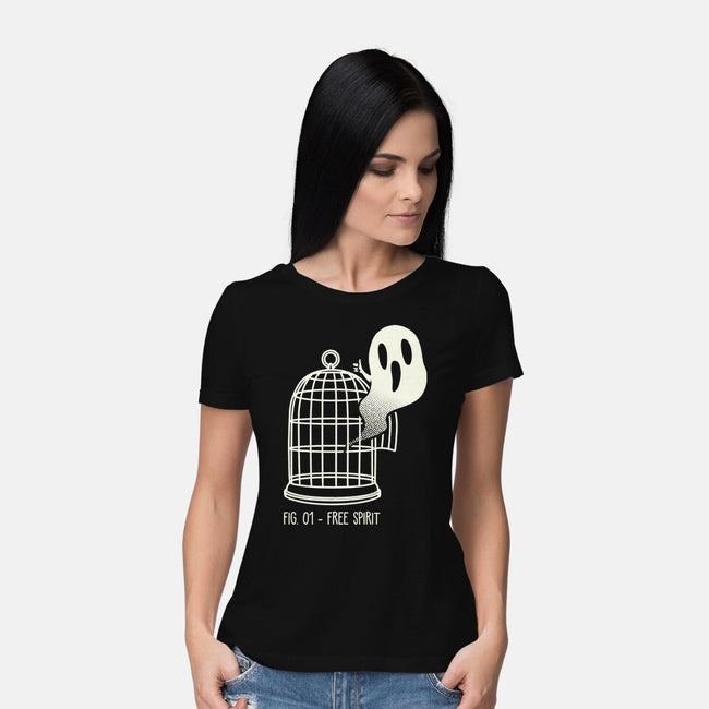 Free Spirit Funny Ghost-Womens-Basic-Tee-tobefonseca